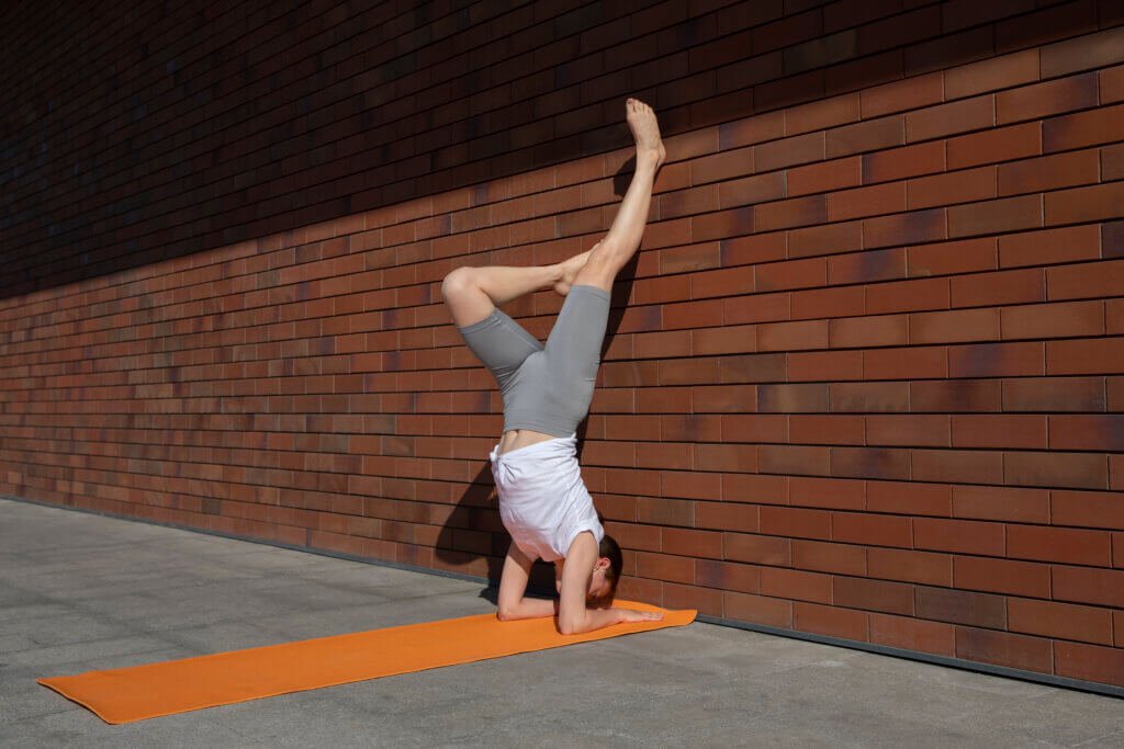 wall yoga pose